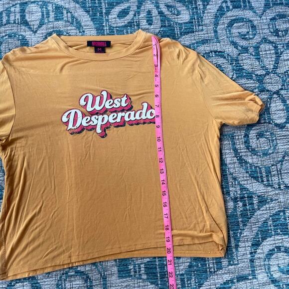 Rock & Roll Denim Women's "West Desperado" Graphic T-Shirt‎ Mustard Yellow - Picture 5 of 7